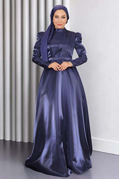 Missvalle Draped Chest Evening Dress Indigo 19124