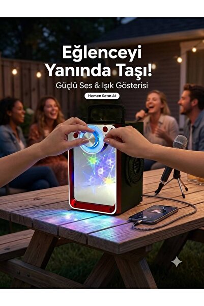 Mmctech Bluetooth Hoparlör Rgb Ledli Kumandalı USB TF FM Radyo Hoparlör Radyo...