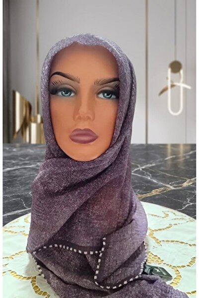 Silk Touch Muslin Scarf Purple Color 90 * 90 cm