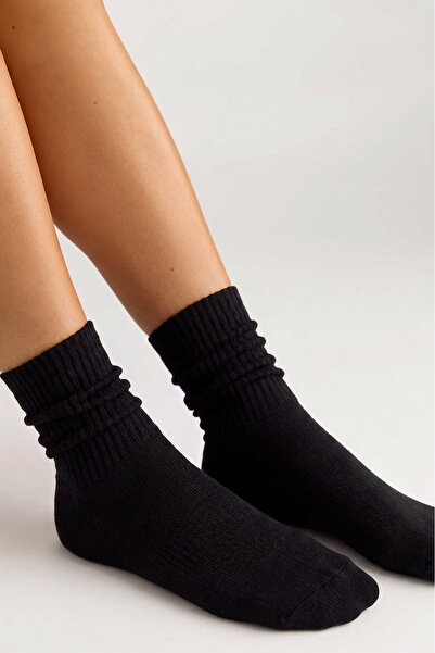 Sportingen 6 Pairs Cotton Tennis Socks Ankle Length - Unisex - Black
