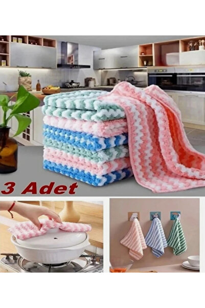 Home 3 Adet leke bırakmayan tüy bırakmayan mikrofiber pofidik temizlik bezi k...