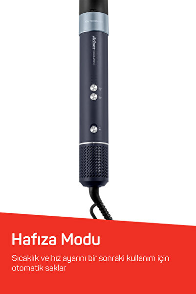 Arzum AR5166 Revolution BLDC Ionic Hava Üflemeli Saç Şekillendirici 6 Farklı Başlıklı, 1500W, Siyah
