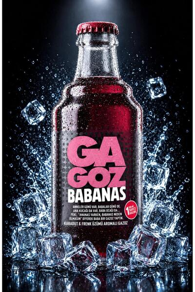 GA GOZ BABANAS Karadut & Frenk Üzümü Aromalı Gazoz - 250 ml x 12 li Paket | D...