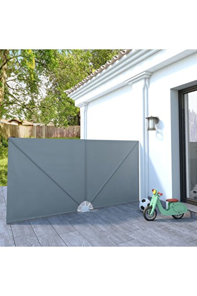 Concept Copertină laterală pliabilă de terasă, gri, 300x150 cm