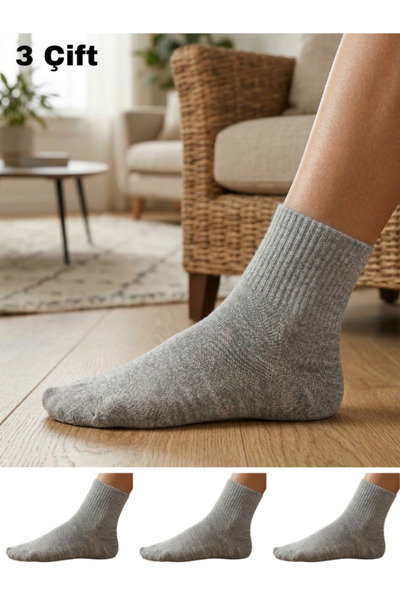 CLEWEAR Unisex Düz Yarım Konç Tenis Çorap Kolej
