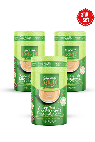 Gourmet Çelebi قهوة ديبك بالفستق 3 عبوات - 250 جرام × 3 قطع
