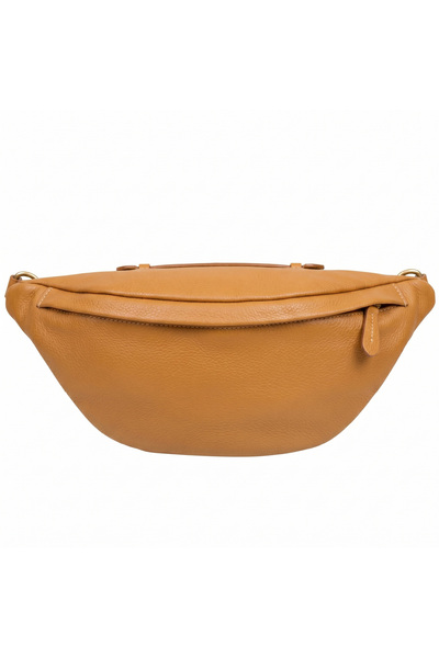 Kaletnik Plic/Poșetă din piele, culoare caramelă, cu aspect vintage/retro.