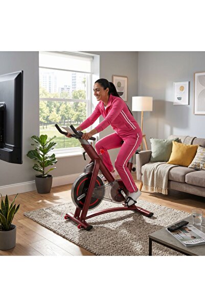 MY LIFE FITNESS دراجة تمارين ثابتة - AM1200 حمراء