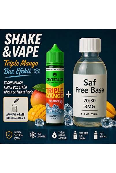 DIY Crystalize Triple Mango 30ML + 50MG Salt Base 250 ML KIT