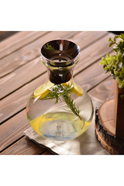 Glass Jug with Metal Lid T0803 Taşev Sahi 21x15 Cm 1500 Ml