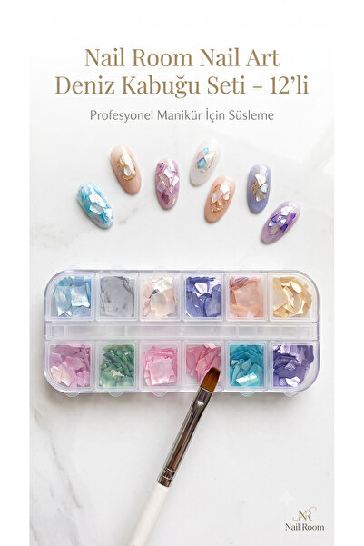 Nail Room Nail Art Deniz Kabuğu Seti – 12’li, Profesyonel Manikür İçin Süsleme
