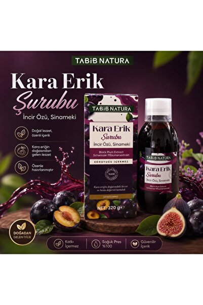 aleyna baharat Kara Erik Şurubu İncir Özü ve Sinameki İçerikli Erik Şurubu 32...
