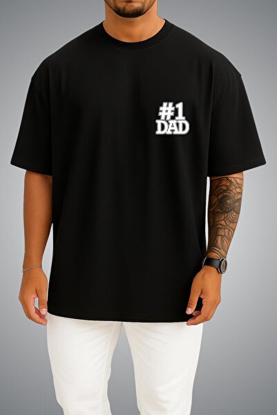 Bahriyeli Collection Υπερμεγέθες μπλουζάκι Unisex με στάμπα  "First Dad " στη...
