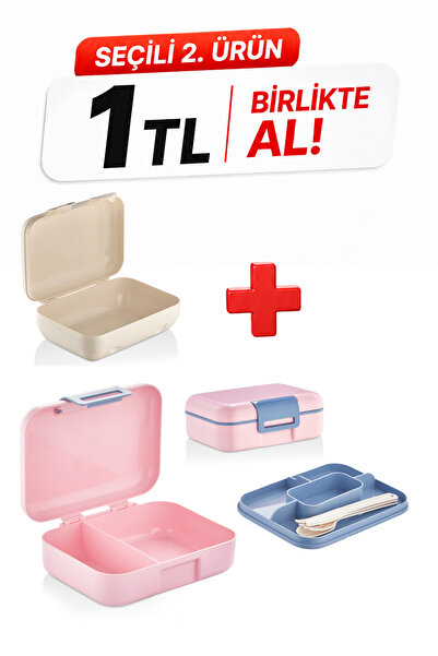 M&L LUNCH BOX 2 Katlı Beslenme Kutusu - Kendinden Kaşıklı, Çatallı, Bıçaklı -...