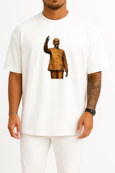 Bahriyeli Collection oversized Μεταλλικό μπλουζάκι Unisex με σχέδιο στήθους μ...