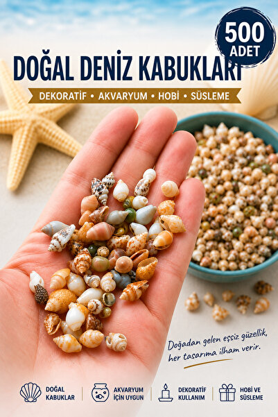 Genel Markalar 500 Adet Karışık Natural Minik Akvaryum ve Epoksi için Deniz K...