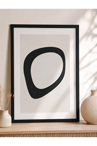 PINALE ART Siyah Çerçeveli İkili Poster Seti Tablo | Soyut Tablo 50x70 cm