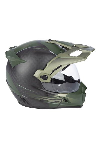 Klim Krios Pro Carbon Echo Adv Rally Motosiklet Kaskı Siyah Yeşil