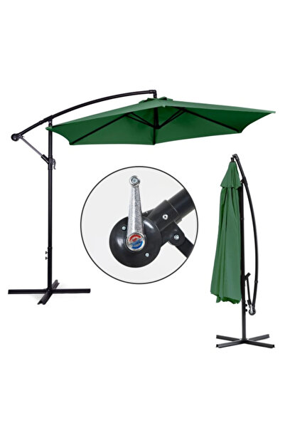 Selgot Umbrelă de grădină profesională pliabilă cu 6 segmente VERDE ÎNCHIS 300cm