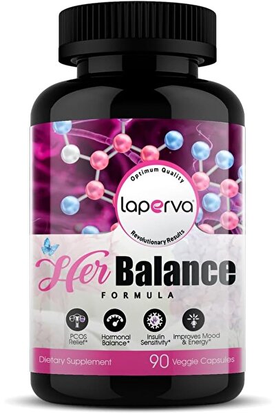 Laperva Her Balance Formula, 90 Veggie Capsules, Pcos Relief, Supports Hormon...