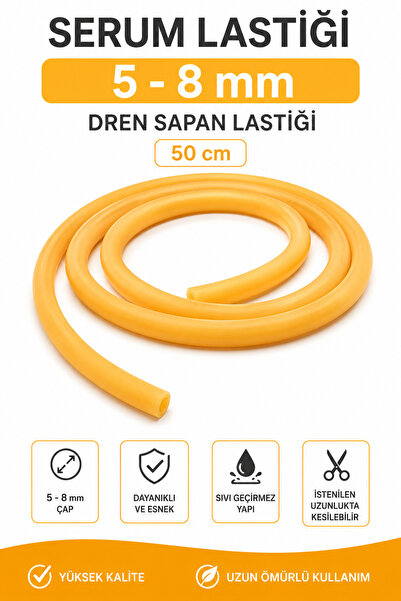 Dünya Magnet Serum Lastiği 5 - 8 mm Dren Sapan Lastiği (50cm)
