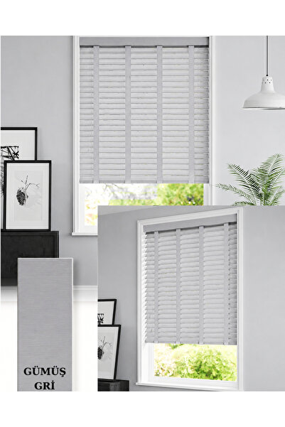 Y&S YS PERDE TASARIM Wooden Blinds %100 Doğal Ahşap Jaluzi Perde 50mm,Alüminy...