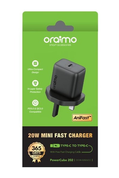 oraimo PowerCube 202 UK Type 20W Compatible Charger Kit