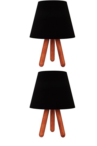 D-light 2 Pieces Black Tripod Lampshade