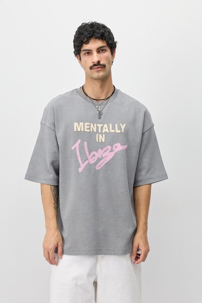 VAMOSCLO Oversize Printed T-Shirt Smoked