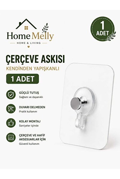 btm home Güçlü Yapışkanlı Duvar Vidası – Matkapsız Elbise & Çerçeve Askısı 1 ...