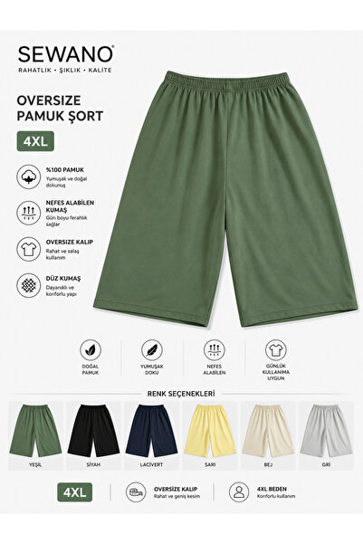 SEWANO 6'Pieces Mixed Color Oversize Cotton Combed Capri Bermuda Shorts Plus ...