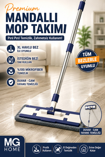 VENON Yengeç Mop ❤️ Premium Mandallı Mop ❤️ % 100 Mikrofiber Havlu Temizlik S...