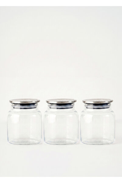 Bella Maison Jely Set of 3 Jars with Metal Lid (635 Cc)