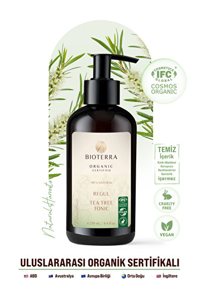 Bioterra Organik Çay Ağacı Toniği 250 ml Yağlı ve Sivilceli Ciltler İçin Regu...