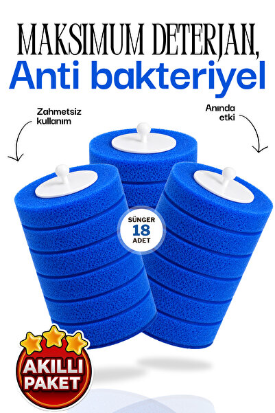 ModernEvAksesuar Orijinal 18 Adet (3 Paket) Deterjanlı Tek Kullanımlık Tuvale...