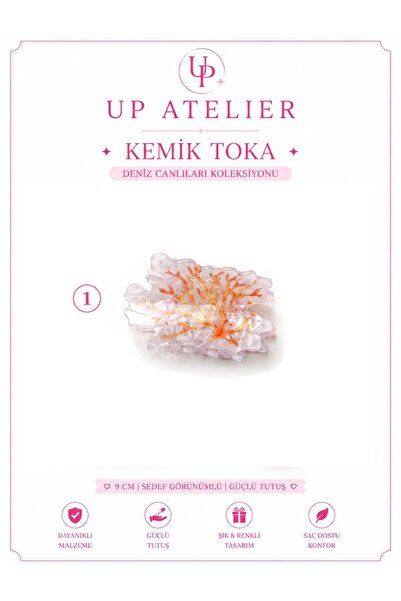 Up Atelier مجموعة مشابك الشعر على شكل عظام من مخلوقات البحر رقم 1