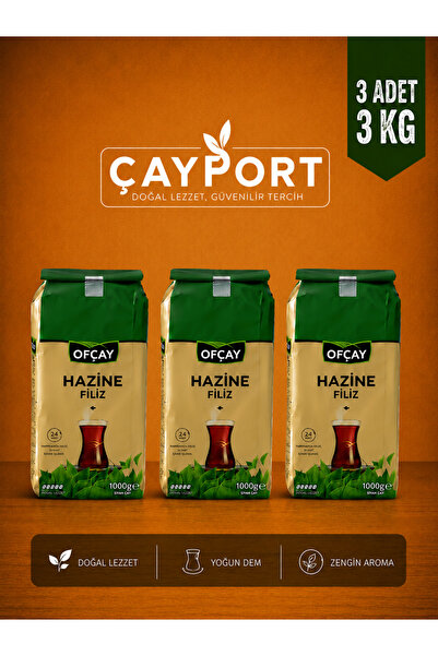 Ofçay Hazine Filiz Siyah Çay 1 KG x 3 Adet (3 KG) Yoğun Demli Dökme Siyah Çay...