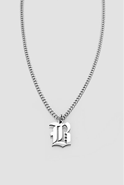 UKHWD SUPPLY 316L Steel Gothic B Letter Necklace Ka1101Gm