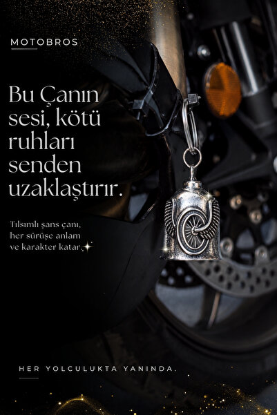 Motobros Motosiklet Aksesuar Kanatlı Tekerlek Figürlü Guardian Bell Gümüş Kap...