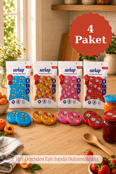 Sarkap Hijyenik Paketli 4'lü 82 mm Kapak - Çiçek Seri