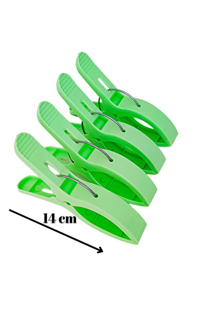 Green 4-Piece Large (14 cm) Beach Towel Latch Beach Towel Holder Towel Clip Sunbed Stabilizer