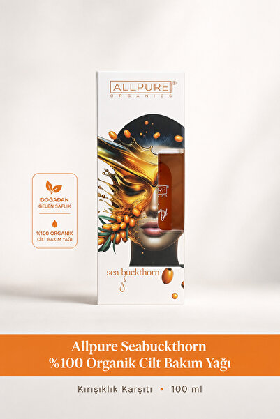 ALLPURE Seabuckthorn 100% Organic Skin Care Oil, Anti-Wrinkle, 100 ml