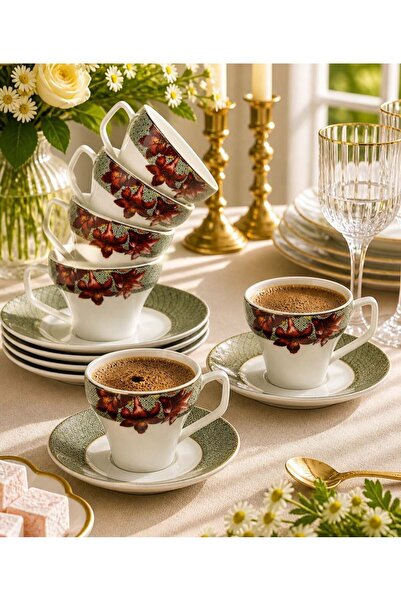 Mikasa Moor 6 Kişilik Porselen Exotic Frame Kahve Fincanı
