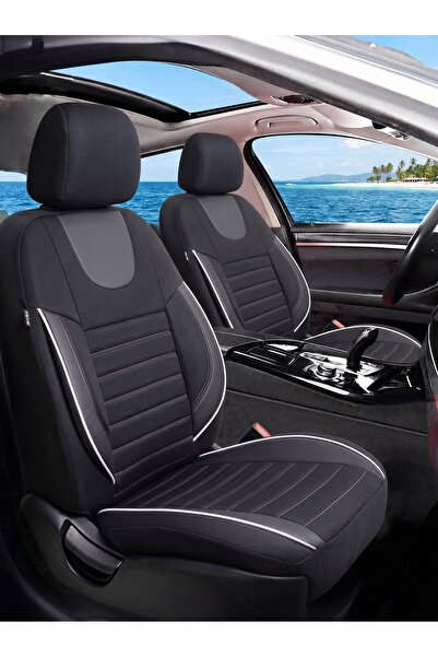 SM OTO KILIF Nemrut Series Black and White Stitched Leather Detailed Car Seat...