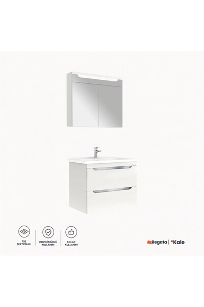 KALE Casilla 80 Cm Satin Gri Banyo Dolabı Takımı