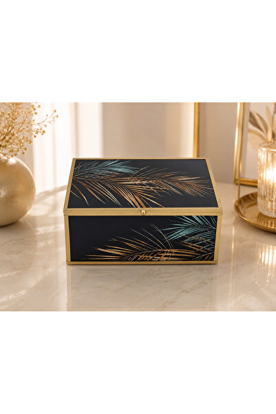 OEM GLASS JEWELRY BOX ON METAL FRAME AND Velvet INTERIOR, 23/18/9.5 cm