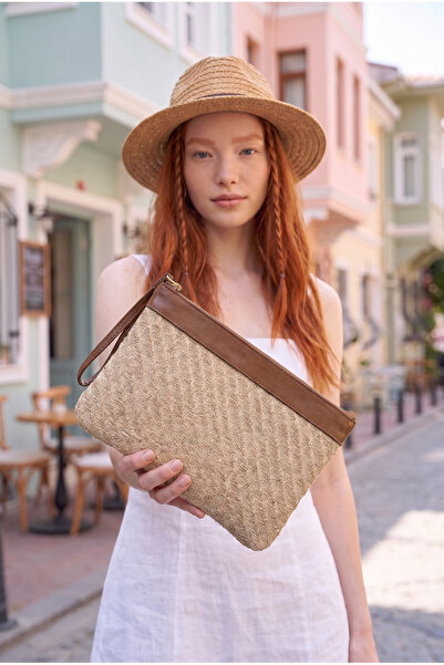 GLONDY Jolie Hasır Kadın Portföy & Clutch El Çantası