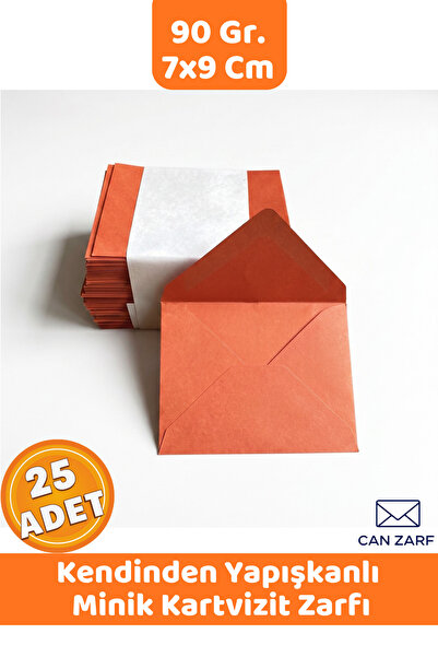 İstisna 25 Adet Turuncu Renkli Küçük Zarf 7x9 Cm 90 Gr. Kendinden Yapışkanlı ...