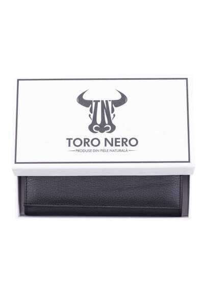 TORO NERO Portofel de damă din piele naturală, negru Essential