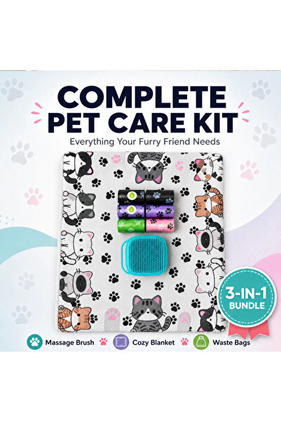 Flash drops Pet Grooming & Comfort Kit – Silicone Massage Bath Brush, Cute Ca...